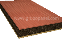 Panel de madera con nucleo de lana de roca