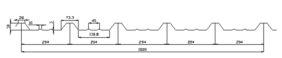 Medidas chapa Trapezoidal GP-30/204