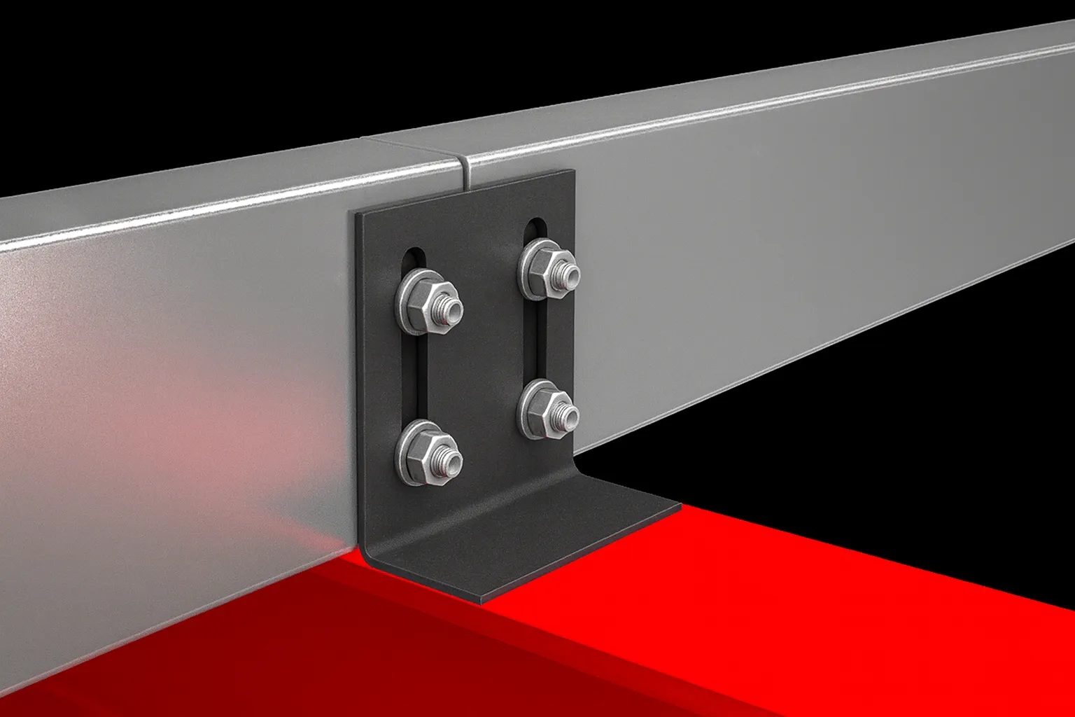 Unión de perfiles en C para estructuras metálicas con placa atornillada