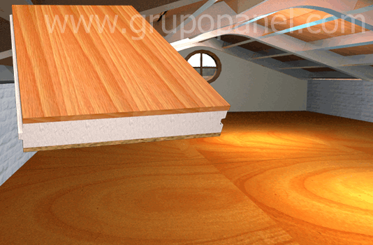 Buhardilla de panel sandwich de madera