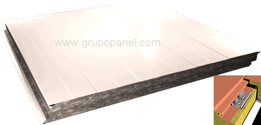 Panel sandwich fachada nucleo lana de roca cara interior