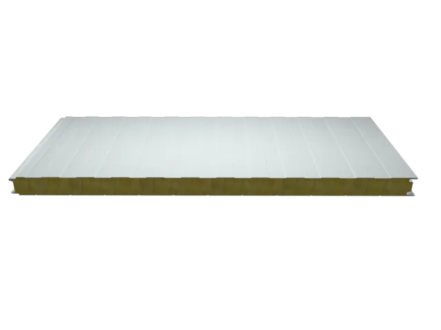 Panel sándwich no combustible con núcleo de lana mineral y unión lateral de encaje; solución de protección pasiva contra incendios