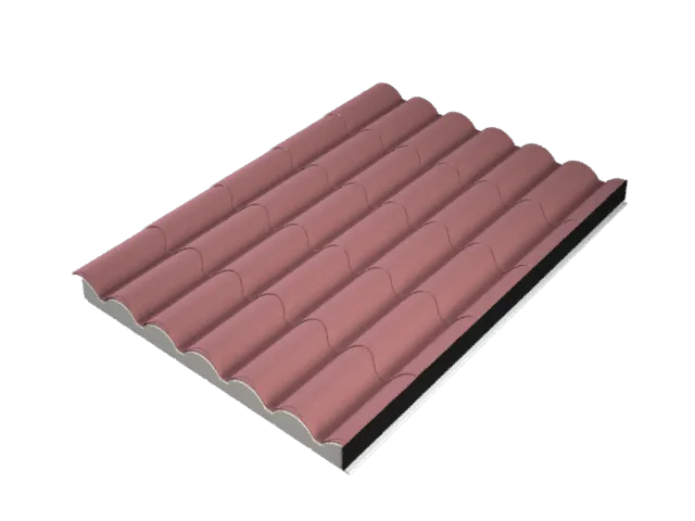 Panel sandwich imitacion teja 
